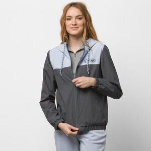 Vans Color Block Full-Zip Gray/Blue Windbreaker Women's Size XS